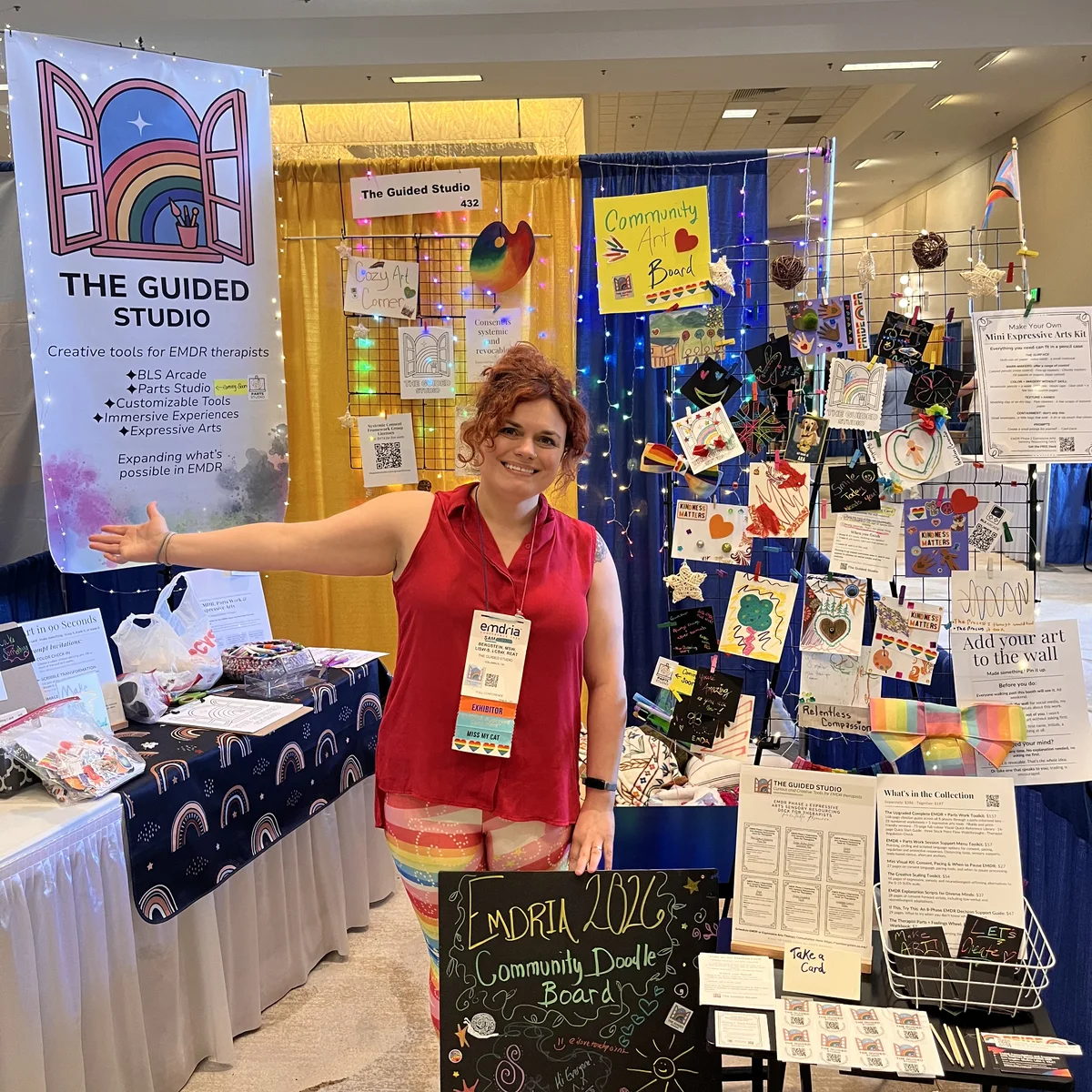 Sam Bergstein at The Guided Studio community art booth